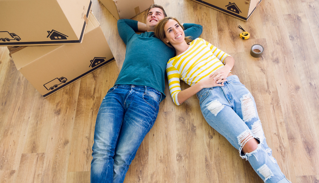 couple in new home