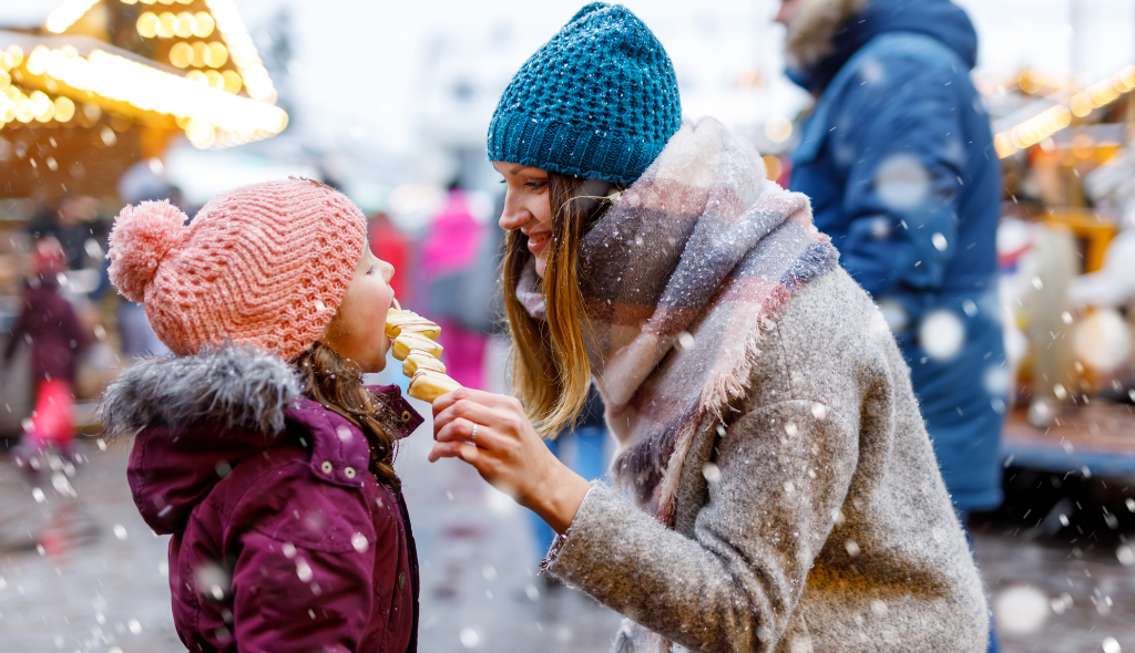Family in snow