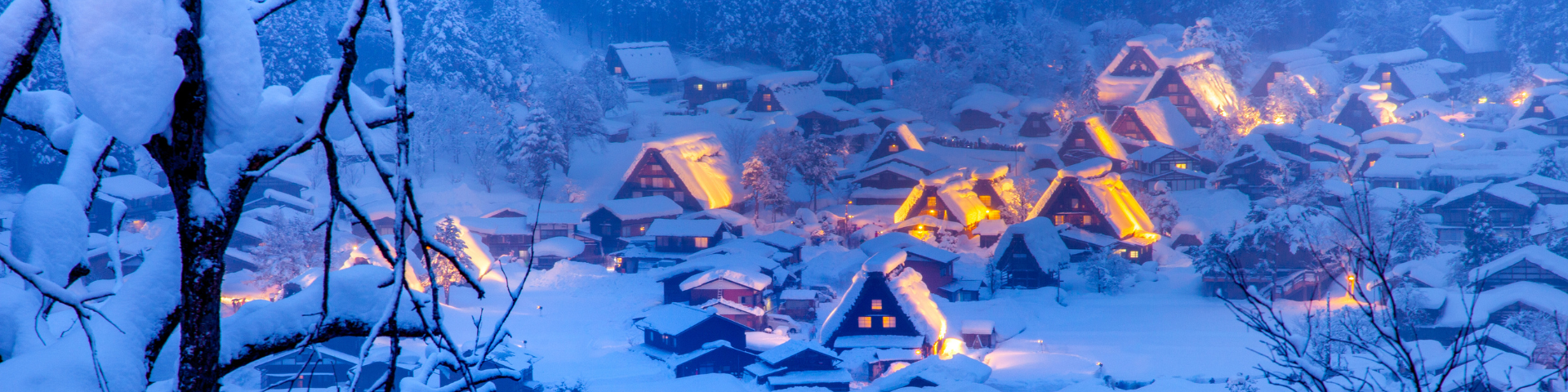 snowy christmas village